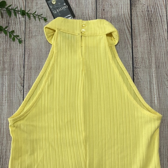 🌸 Clearance! 🌸 Yellow High Neck Body-con Mini Dress Size S - Picture 4 of 10
